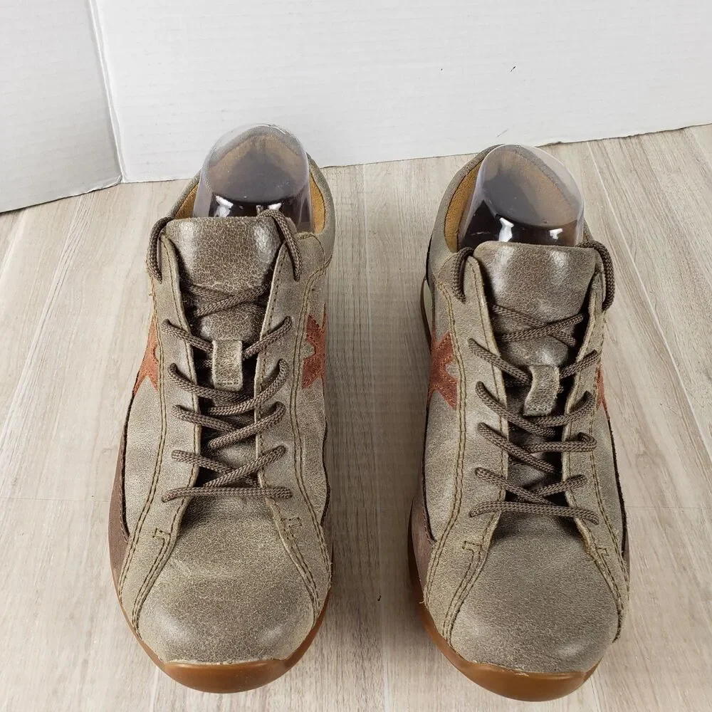 Born Voodoo Too Taupe Brown Combo Men's Leather Sneakers Size 8M